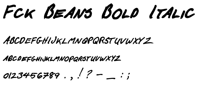 Fck Beans Bold Italic font